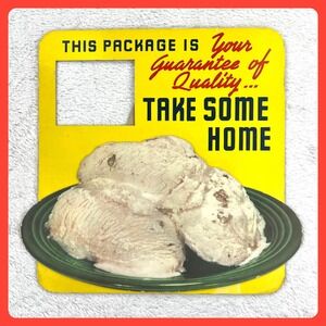 1950s Ice Cream Vintage Advertising Sign 14" Cardboard Easel Soda‎ Fountain USA